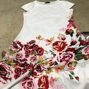 White floral bodycon dress